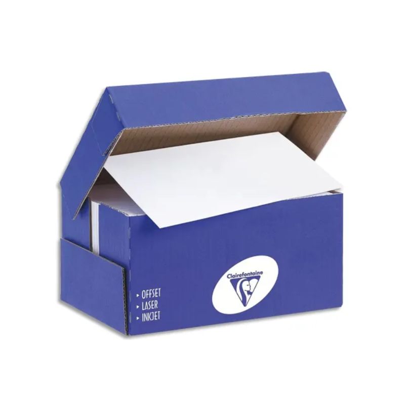 CLAIREFONTAINE Boîte de 250 enveloppes auto-adhésives 90g DL 110x220mm fenêtre 35x100