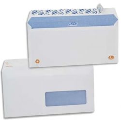 GPV Boîte de 500 enveloppes DL 110x220mm Blanches auto-adhésives fenêtre 35x100 NF & PEFC 90g