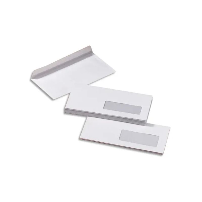 PERGAMY Boîte de 500 enveloppes Blanches 80g C5 162x229 mm fenêtre 45x100 mm auto-adhésives