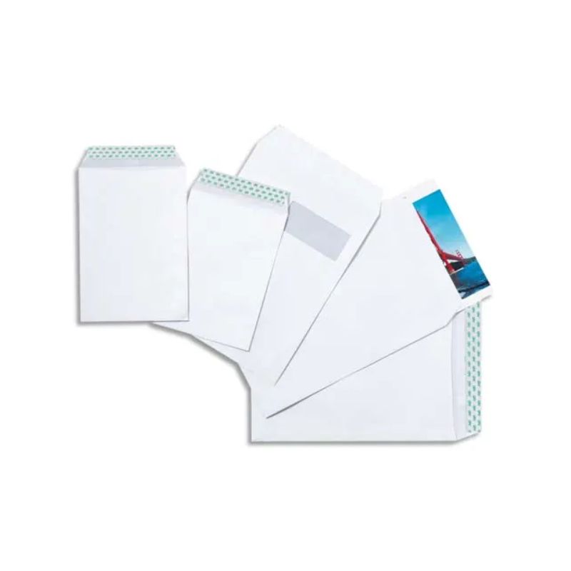 GPV Boîte de 500 pochettes auto-adhésives velin Blanc 90g format 176x250 B5