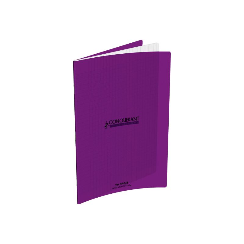 CONQUERANT Cahier format 17x22cm 48 pages 90g grands carreaux Séyès coloris violet