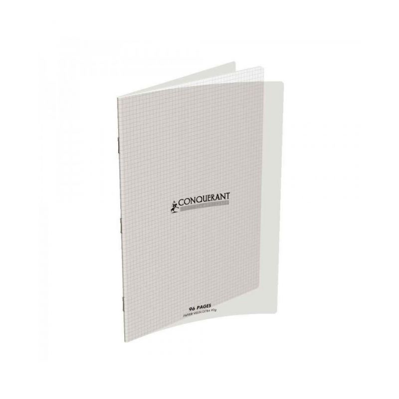 CONQUERANT Cahier format 24x32cm 48 pages 90g petits carreaux couverture incolore
