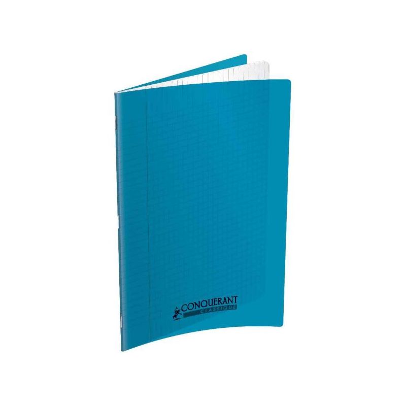 CONQUERANT Cahier 24x32cm 96 pages 90g grands carreaux Séyès coloris turquoise