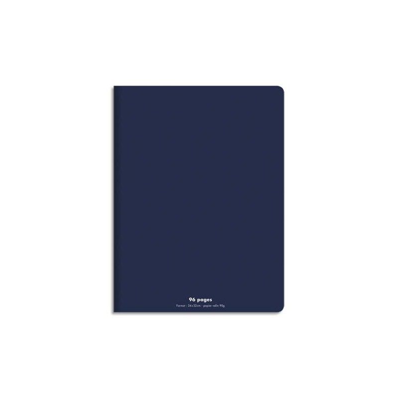 Cahier 24x32 cm 96 pages grands carreaux 90g Coloris bleu marine