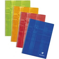 CLAIREFONTAINE Cahier reliure spirale format A4 100 pages grands carreaux séyès