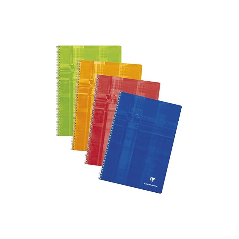 CLAIREFONTAINE Cahier reliure spirale format A4 100 pages grands carreaux séyès