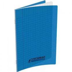 CONQUERANT Cahier format 17x22cm 48 pages 90g grands carreaux Séyès Coloris bleu