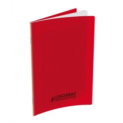 CONQUERANT Cahier format 17x22cm 60 pages 90g grands carreaux Séyès Coloris rouge