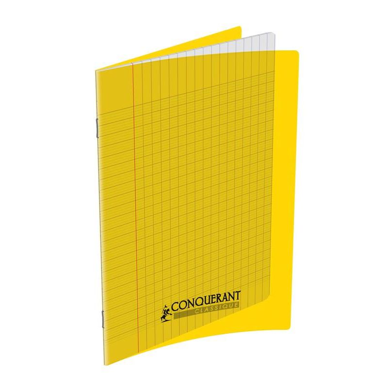 CONQUERANT Cahier format 17x22cm 60 pages 90g grands carreaux Séyès Coloris jaune