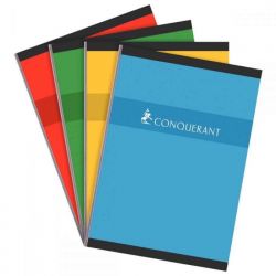 CONQUERANT Cahier reliure brochure format A4 192 pages 70g grands carreaux séyès