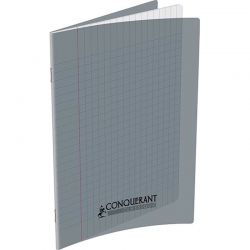 CONQUERANT Cahier format 24x32 cm 96 pages 90g grands carreaux Séyès coloris gris