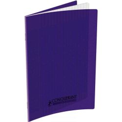 CONQUERANT Cahier format 17x22 cm 96 pages 90g grands carreaux Séyès coloris violet
