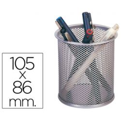 Pot à crayons q-connect maille métallique hauteur 105mm diamètre 70mm coloris argent.