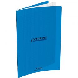 CONQUERANT Cahier format 24x32cm 96 pages 90g grands carreaux Séyès coloris bleu
