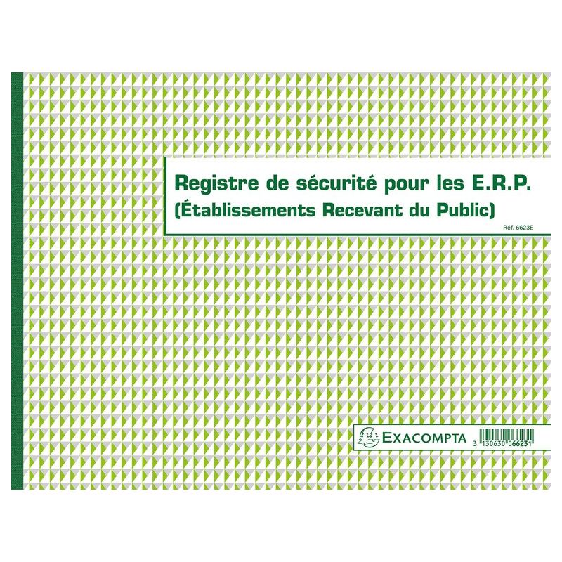 EXACOMPTA Registre de Sécurité pour les ERP format 24x32cm, piqûre 20 pages