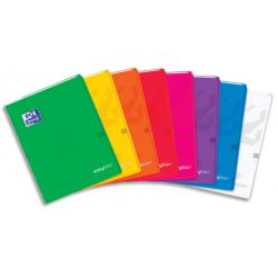 OXFORD Cahier EASY BOOK couverture PP reliure piqûre 96 pages 5x5 format 24x32cm. Coloris assortis