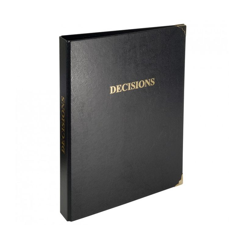 EXACOMPTA Registre décision Noir, 4 coins métal doré format 32x26cm - Livré avec 1 recharge de 100 feuilles