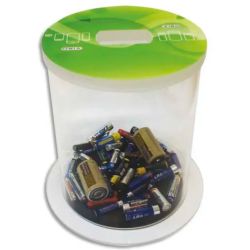 VISO Collecteur de piles usagées 15 litres pour comptoir - Diamètre 20 cm, hauteur 25 cm