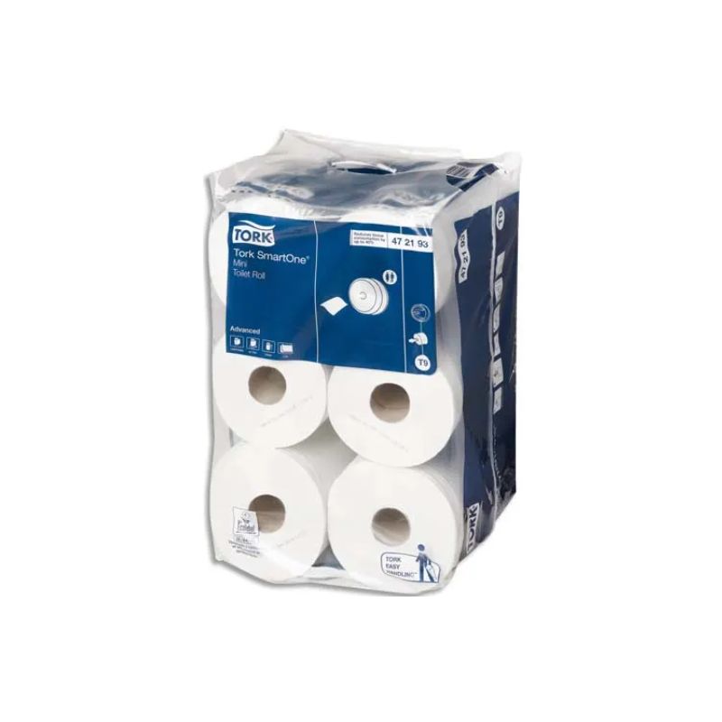 TORK Lot de 12 rouleaux Papier toilette Mini Advanced 2 plis 620 feuilles  Ecolabel pour distrib