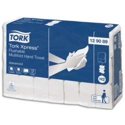 TORK Colis de 21 paquets 200 feuilles Essuie-mains Xpress interfoliés délitable Blanc 2 plis 25,5x21,2 cm