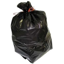 Carton de 200 sacs poubelles 130L Noirs 20 microns en polyéthylène super économiques