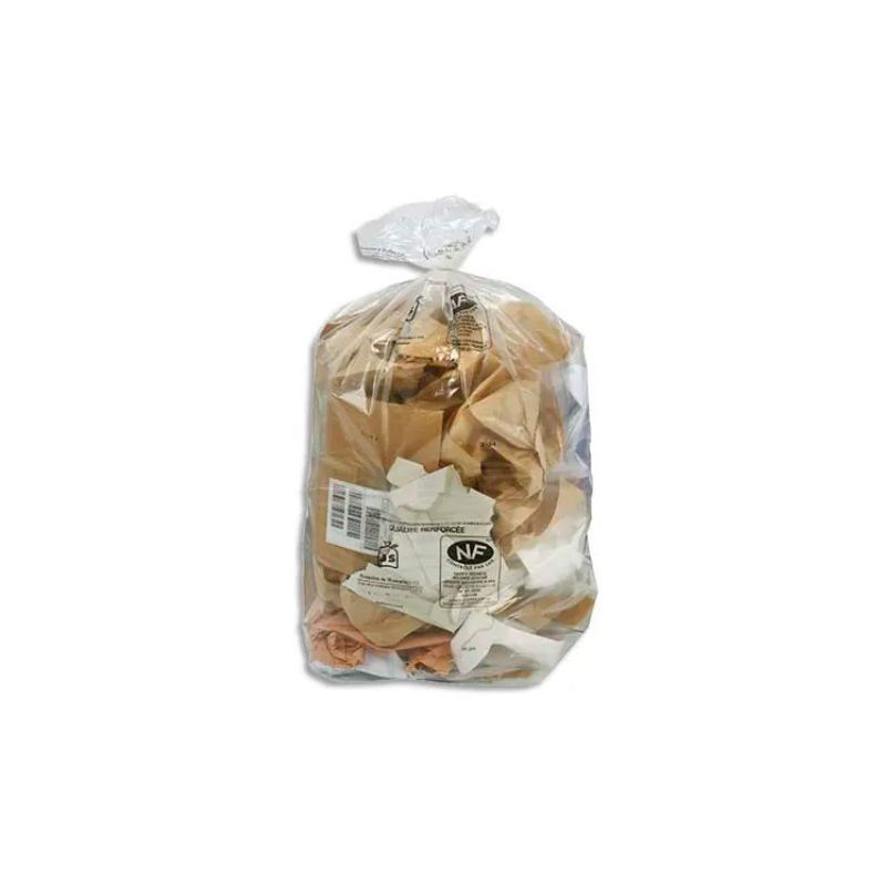  Boîte de 200 sacs poubelles transparent qualité NF 110 litres 30 microns