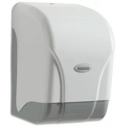 ROSSIGNOL Distributeur Oléane pour essuie-mains à dévidage central Gris transparent couvercle Blanc
