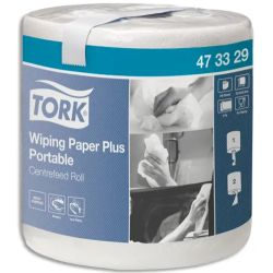 TORK Bobine d'essuyage plus portable 2 plis 345 formats 23,4 x 22,3 cm 80,7 mètres coloris Blanc