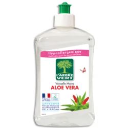 L'ARBRE VERT Flacon de 500 ml Liquide vaisselle mains parfum aloe vera Ecolabel