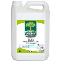 L'ARBRE VERT Bidon 5 Litres Nettoyant sols, sans colorant ni allergènes, parfumé au romarin Ecolabel