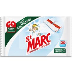  ST MARC Paquet de 20 serpillieres jetables antibactériennes