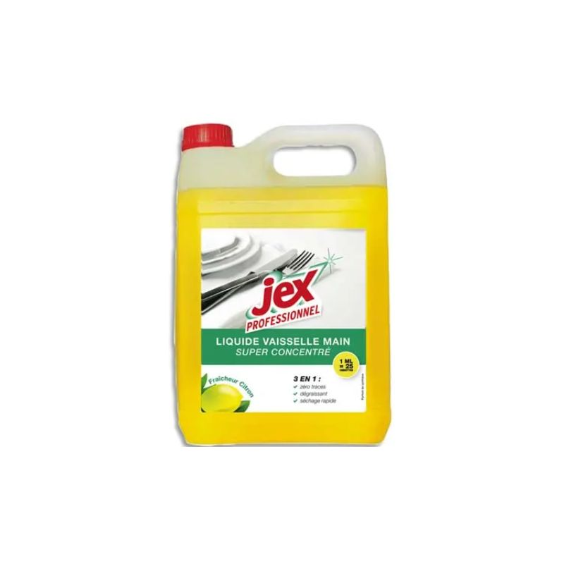 JEX PROFESSIONNEL Bidon de 5 litres de liquide vaisselle main citron