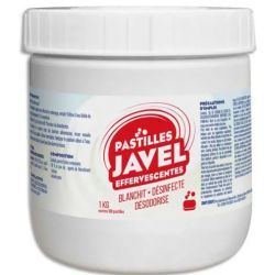 Boîte de 300 Pastilles Javel standards économiques maxi format 1 Kg Désinfection sols et surfaces