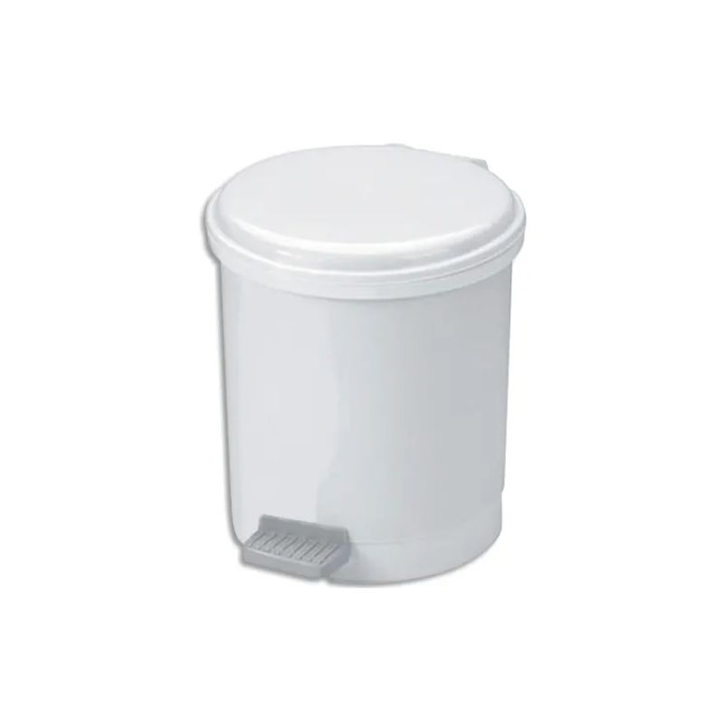 Collecteur à pédale + couvercle Blancs en polyéthylène 45 Litres - Dim. : L41 x H60 x P39 cm