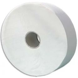 Colis de 6 Bobines de papier toilette Jumbo Blanc 1 pli - Longueur 600 m x D27 cm, mandrin 8,5 cm
