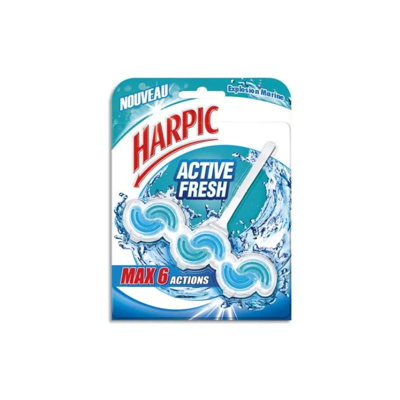 HARPIC Bloc WC Activ Fresh 6 actions pour cuvettes parfum marine
