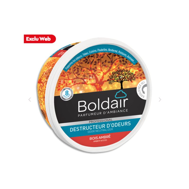 BOLDAIR Pot 300g Gel destructeur d'odeurs bois ambré