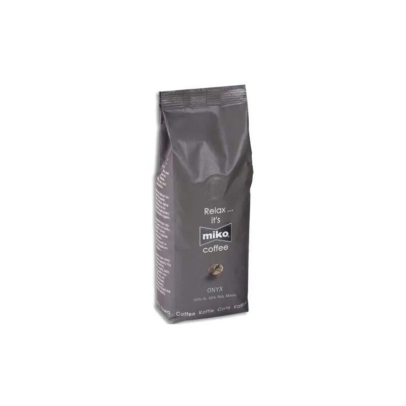 MIKO CAFE Paquet d'1kg de café moulu Onyx 50% Arabica et 50% Robusta