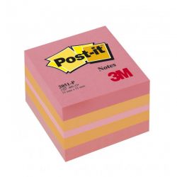 POST-IT Mini cube ''Plaisir'' Rose 400 feuilles 51 x 51 mm