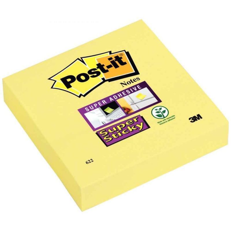 POST-IT Bloc repositionnable SUPERSTICKY 90 feuilles format 76X76mm