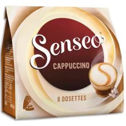 SENSEO Paquet de 8 dosettes de café moulu Cappuccino 125g, environ 7,2g par dosette