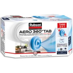 RUBSON Boîte de 4 recharges Aero 360 degré pour absorbeur lutte contre l'humidité et les mauvaises odeurs