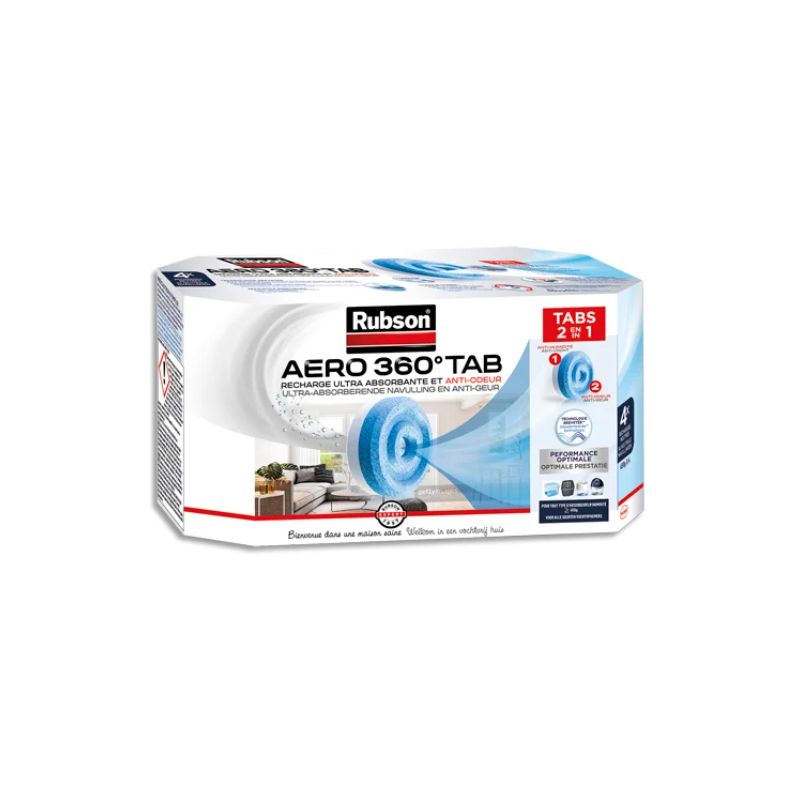 RUBSON Boîte de 4 recharges Aero 360 degré pour absorbeur lutte