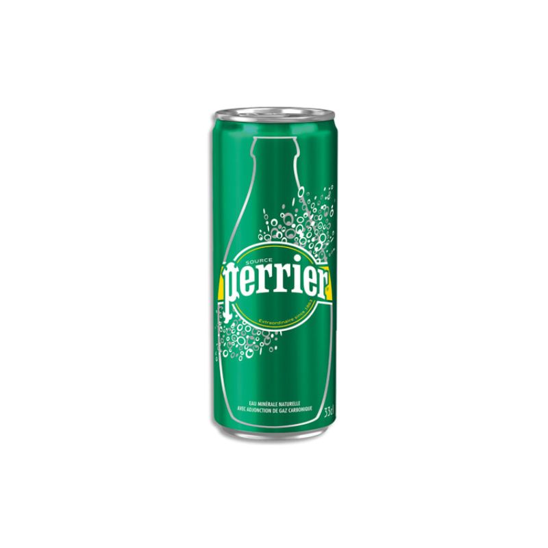 PERRIER Canette d'eau pétillante 33 cl minérale