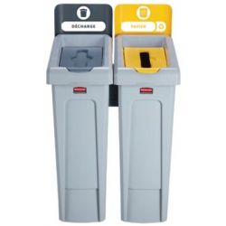 RUBBERMAID Jeu de 10 étiquettes autocollantes de flux de déchets Blanches pour Collecteur Slim Jim