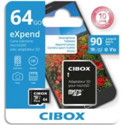 CIBOX Carte Micro SD + Adaptateur 64Go SDC00100
