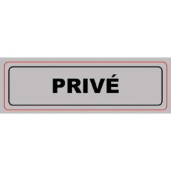 VISO Plaque de signalisation auto-adhésive en plastique couleur aluminium 17 x 5cm - Privé