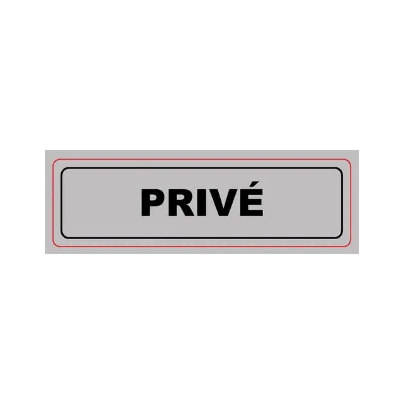 VISO Plaque de signalisation auto-adhésive en plastique couleur aluminium 17 x 5cm - Privé