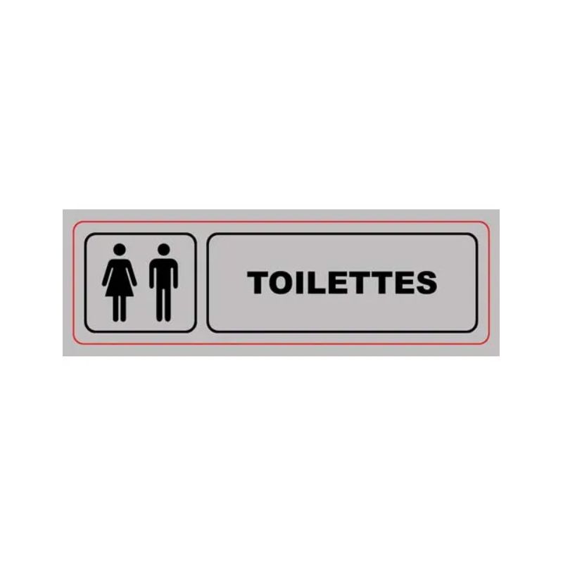 VISO Plaque de signalisation auto-adh en plastique couleur aluminium 17 x 5cm - Toilettes Hommes/Femmes