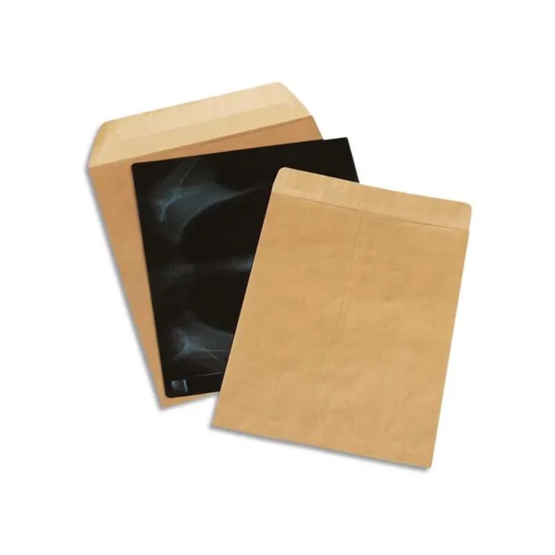 BONG Boîte de 100 pochettes kraft 90g pour radiographie non gommée format 380x450mm